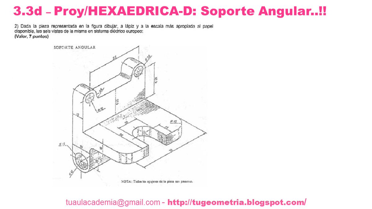 PROY/HEXAEDRICA-D: Soporte Angular..!! La diferencia entre: 1) En el Sistema Europeo, es que el objeto se encuentra, entre el observador y el plano de proyección; y, 2) En un Sistema Americano, es el plano de proyección el que se encuentra entre el observador y el objeto..!!
