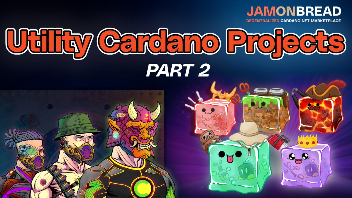 In today's article we summarize two great utility projects by known builders and innovators on Cardano 🔥

• Toolheads by <a href="/CnftTools/">CNFT Tools</a> ⚙️
• Jellycubes by @The_Block_Group 🧊

Read about what those projects built so far &amp; what we can look forward to 👇
blog.jamonbread.io/en/utility-foc…