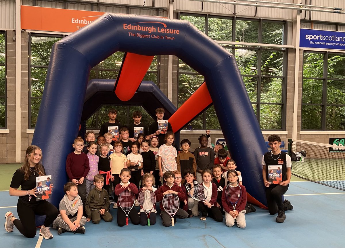 ActiveSchoolsED's tweet photo. First one completed! P3 pupils from  ⁦@LongstoneLPS⁩ enjoying tennis activities at Craiglockhart Tennis Centre delivered by ⁦@FirrhillPE⁩ Sports Leaders &amp; Edinburgh Leisure Tennis Development officers in partnership with ⁦@tennisscotland⁩ https://t.co/8Vhn18QtR5