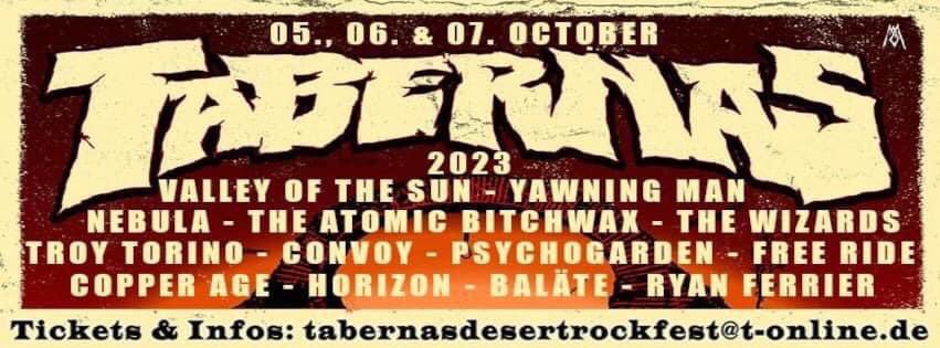 Este finde!! 🔥🔥    📍Viernes 6 San Vicente (Alicante) + The Atomic Bitchwax   📍Sábado 7 Tabernas (Almería) Tabernas Desert Rock Fest