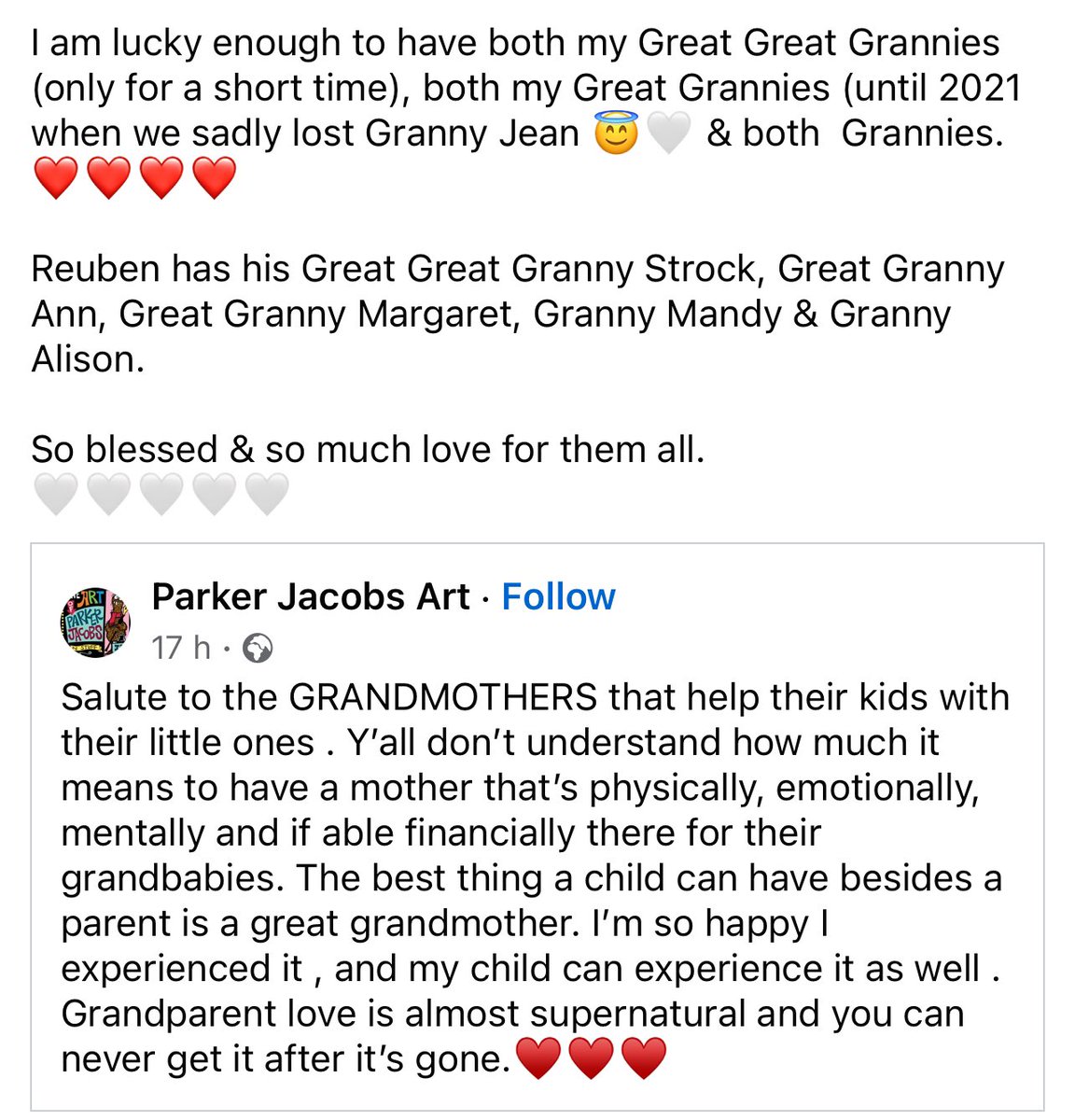 JenniferStrock's tweet photo. Forever greatful for my Grannies 🫶🏽🫶🏽
Great Great Granny Campbell 👼 🤍
Great Great Granny Mags 👼🤍
Great Granny Jean 👼🤍 
Great Granny Strock 🤍 
Granny Ann 🤍
Granny Margaret 🤍. https://t.co/81LmQkIwaB