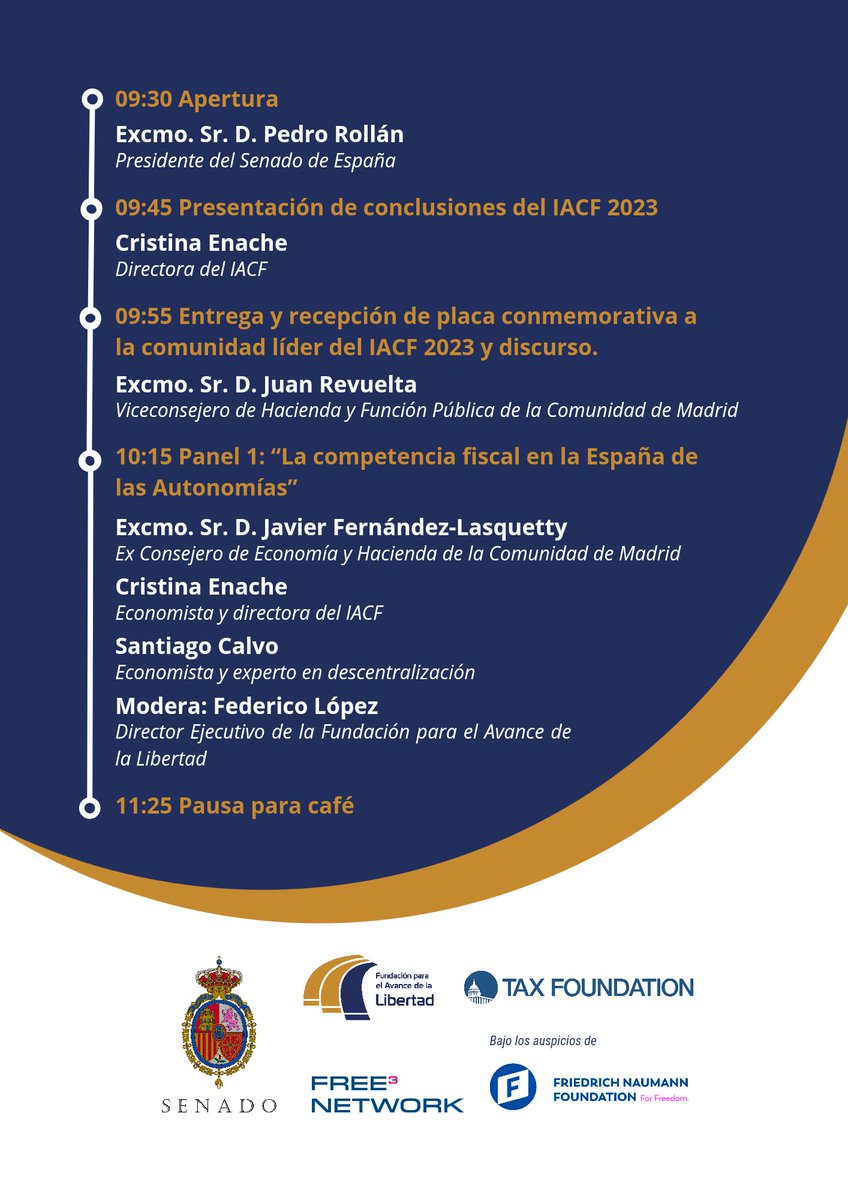 AdvanceLib's tweet photo. Puedes consultar aquí el programa de la Jornada: #Economía y #Competitividad Fiscal que tendrá lugar el próximo martes 10 en el #Senado de España.

Organizan: @AdvanceLib y @fnfmad

➡️ Inscripción obligatoria: https://t.co/TeKC1Drlwm https://t.co/H7uRgWlBkE
