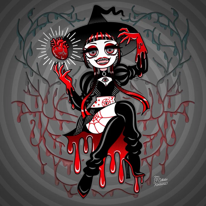 Blood Witch#Halloween #illustration#witch 