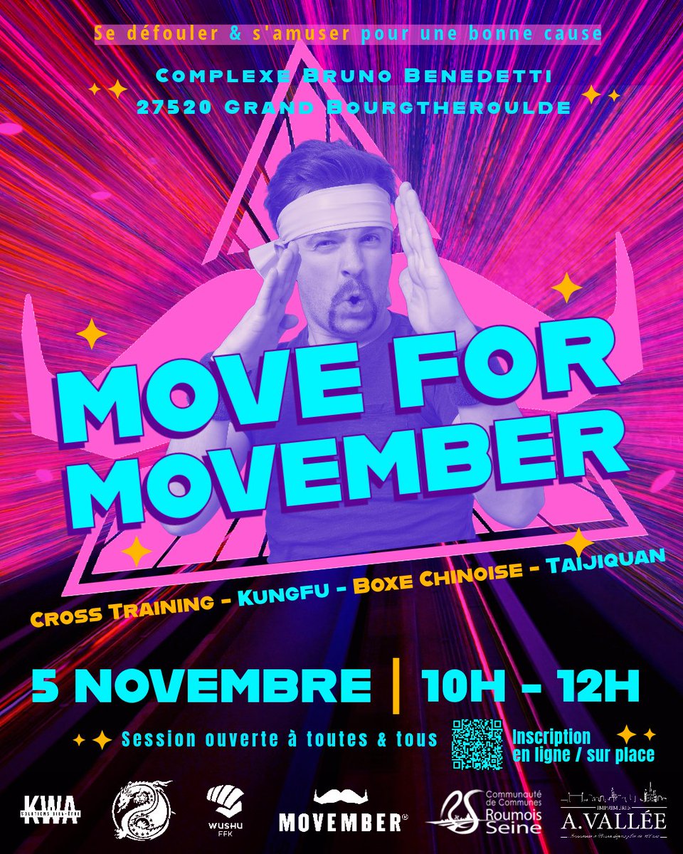 "Move For Movembre" revient à Bourgtheroulde !

Une session exceptionnelle d'arts martiaux <a href="/ffkarate/">FFKaraté</a>  ouverte à toutes &amp; tous, pour tous les niveaux au profit de la fondation <a href="/MovemberFRA/">Movember France</a> 

Retrouvez dans ce lien toutes les infos pratiques bit.ly/Move4Movember2…
#TheMoIsCalling
