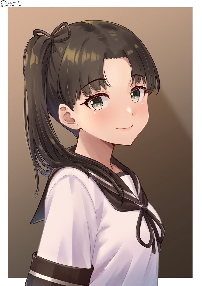 ayanami (kancolle) 1girl solo school uniform serafuku side ponytail sailor collar long hair  illustration images