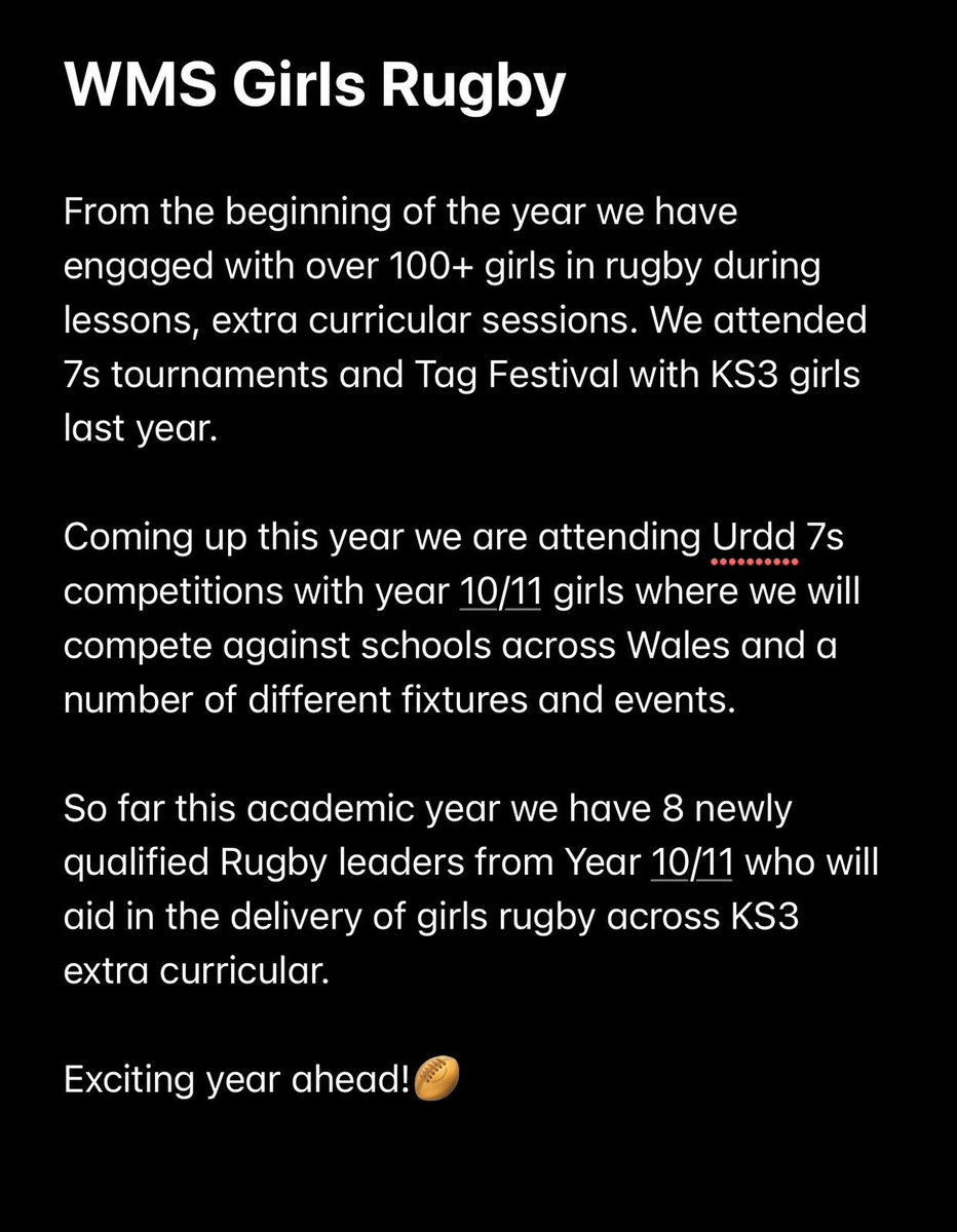 AshleighJones12's tweet image. Hub Officer of the day for #GirlsInRugby week is @Dan_knight11 at West Monmouth School! They have got off to a flying start this year and have a great year of rugby to look forward to! 

@WRU_Community