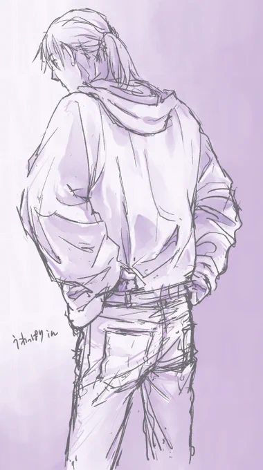 でかい人を描くのは難しいなあと思いながら描きました(またぼーさんを利用して…