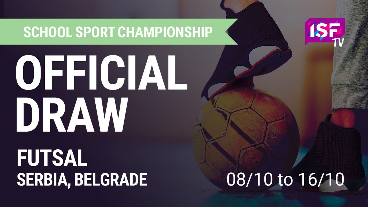 ISFsports's tweet photo. Itโs time to discover the official draw of the ISF World Futsal School Championship in Serbia
Follow the official draw live (2PM CEST): https://t.co/3XEY5Isc70
#officialdraw #isf #futsal #WorldTeachersDay2023 https://t.co/MKesAIh7Rx