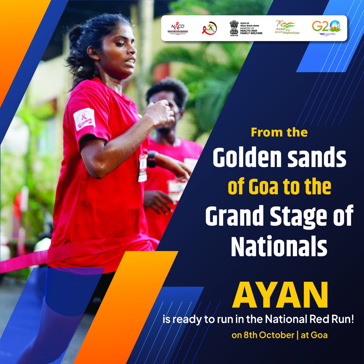 NACOINDIA's tweet photo. Goa's daughter Ayan is all set to conquer the National Red Run in Goa on 8th October.
#NationalRedRun #RedRun #Marathon #Goa #India #HIV #AIDS #IndiaFightsHIVandAlDS #Awareness #StateWinners #Goa
@MoHFW_INDIA @goasacs https://t.co/rHUa0XtwZd