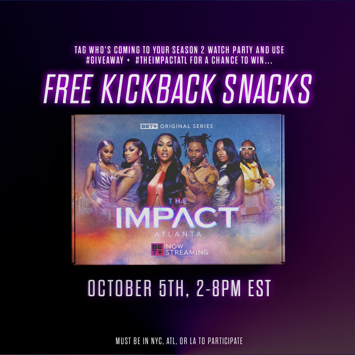 Did somebody say #TheImpactATL watch party? 👀 Tell us what you're looking forward to this season using #TheImpactATL & #giveaway for a chance to receive a box of the cast’s favorite snacks!