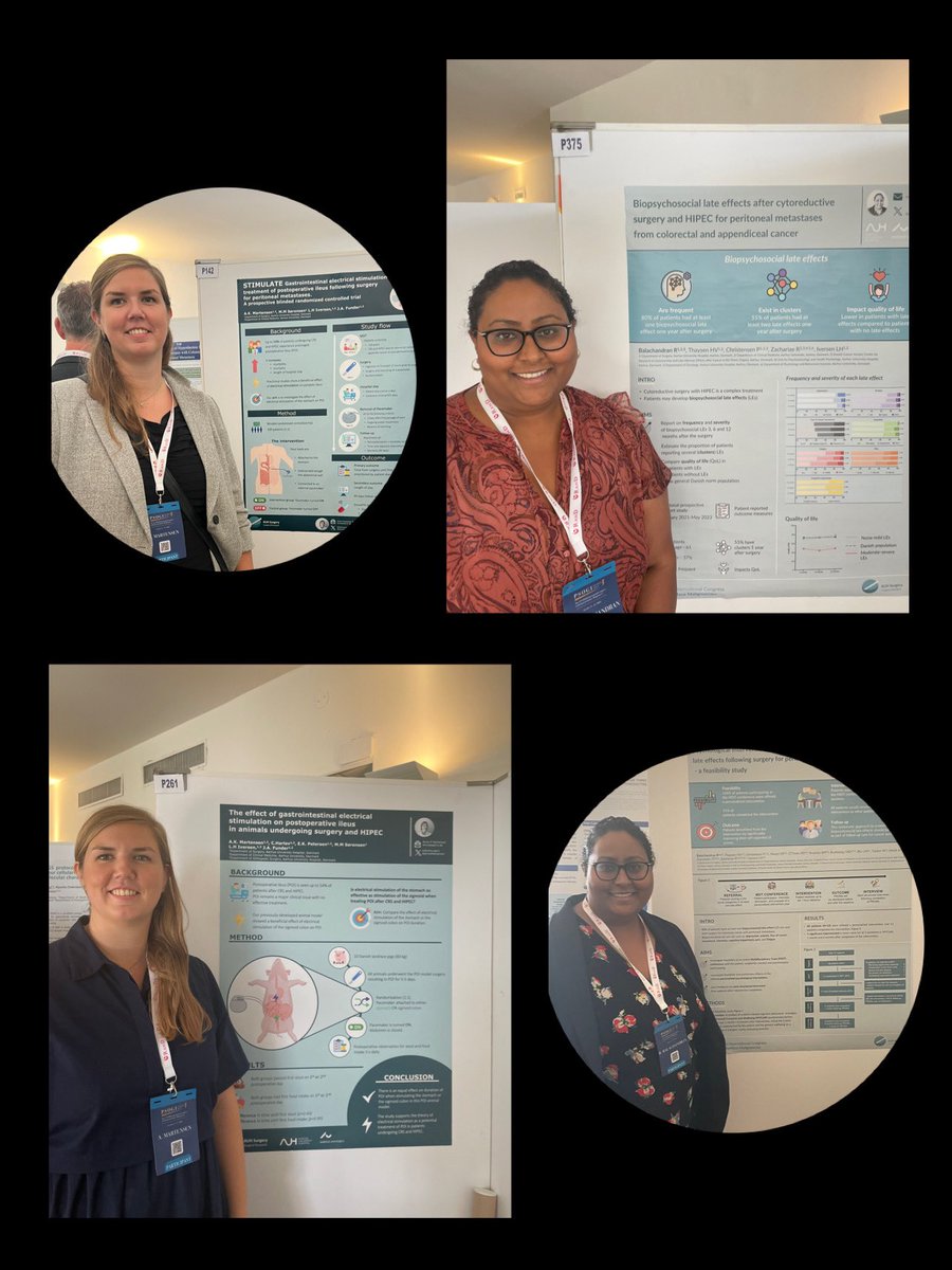 AUHsurgery (@auhsurgery) on Twitter photo Our researchers <a href="/AnneMartensen/">Anne K Martensen</a> and <a href="/Ginibala/">Rogini Balachandran</a> is in Venice attending the #PSOGI2023 conference along with @jonas_funder. They had the fortune of presenting several posters on late effects after CRS+HIPEC surgery and electrical stimulation to treat postoperative ileus! Our researchers <a href="/AnneMartensen/">Anne K Martensen</a> and <a href="/Ginibala/">Rogini Balachandran</a> is in Venice attending the #PSOGI2023 conference along with @jonas_funder. They had the fortune of presenting several posters on late effects after CRS+HIPEC surgery and electrical stimulation to treat postoperative ileus!