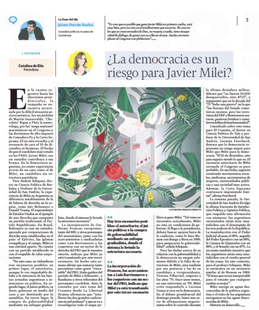 ¿La democracia es un riesgo para Javier Milei?. Mi nota de hoy en <a href="/Cronistacom/">El Cronista</a> . Gracias <a href="/feierherd/">Germán Feierherd</a> y <a href="/arschipani/">Andres Schipani</a> por su participación
cronista.com/columnistas/la…