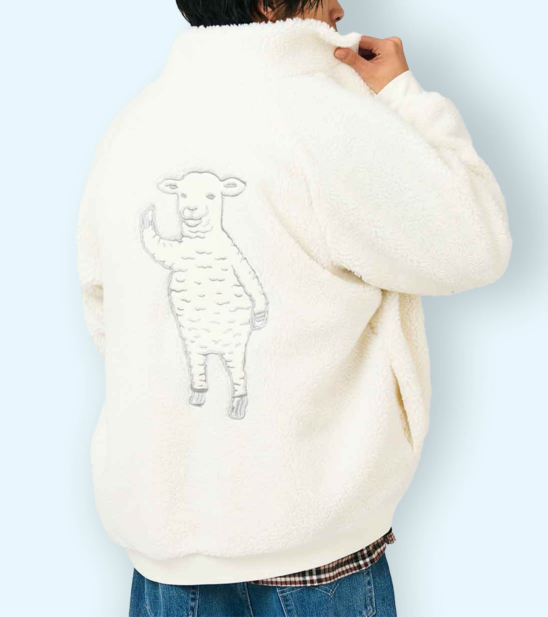 グラニフ ラムチョップ ボアジップパーカー M ラムチョップスケート