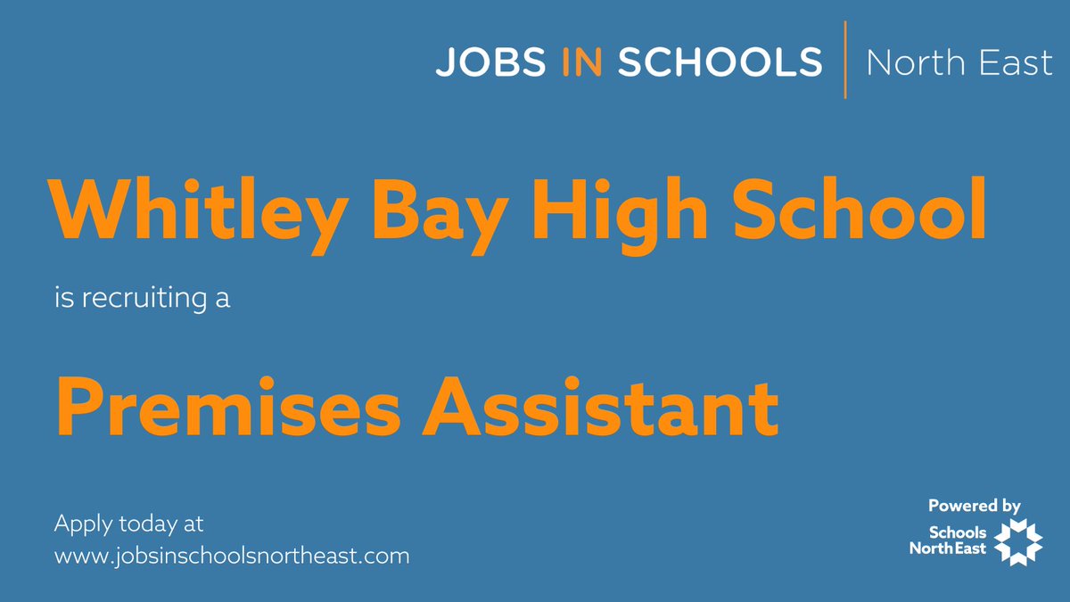 🍃@whitleybayhigh is seeking to appoint a Premises Assistant to join the site team, working to ensure that the school and its facilities are maintained and operational, secure, safe and tidy.

Find out more: bit.ly/3rD96JM