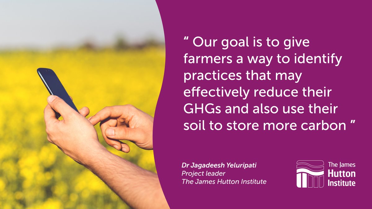 📢 We are seeking #Arable and mixed #farmers to help shape a new mobile app that could tackle on-farm #greenhouse gas (#GHG) emissions

Join us for a workshop at Glensaugh farm on November 9, where our researchers will demonstrate the app prototype.

More: bit.ly/3LNxKyi