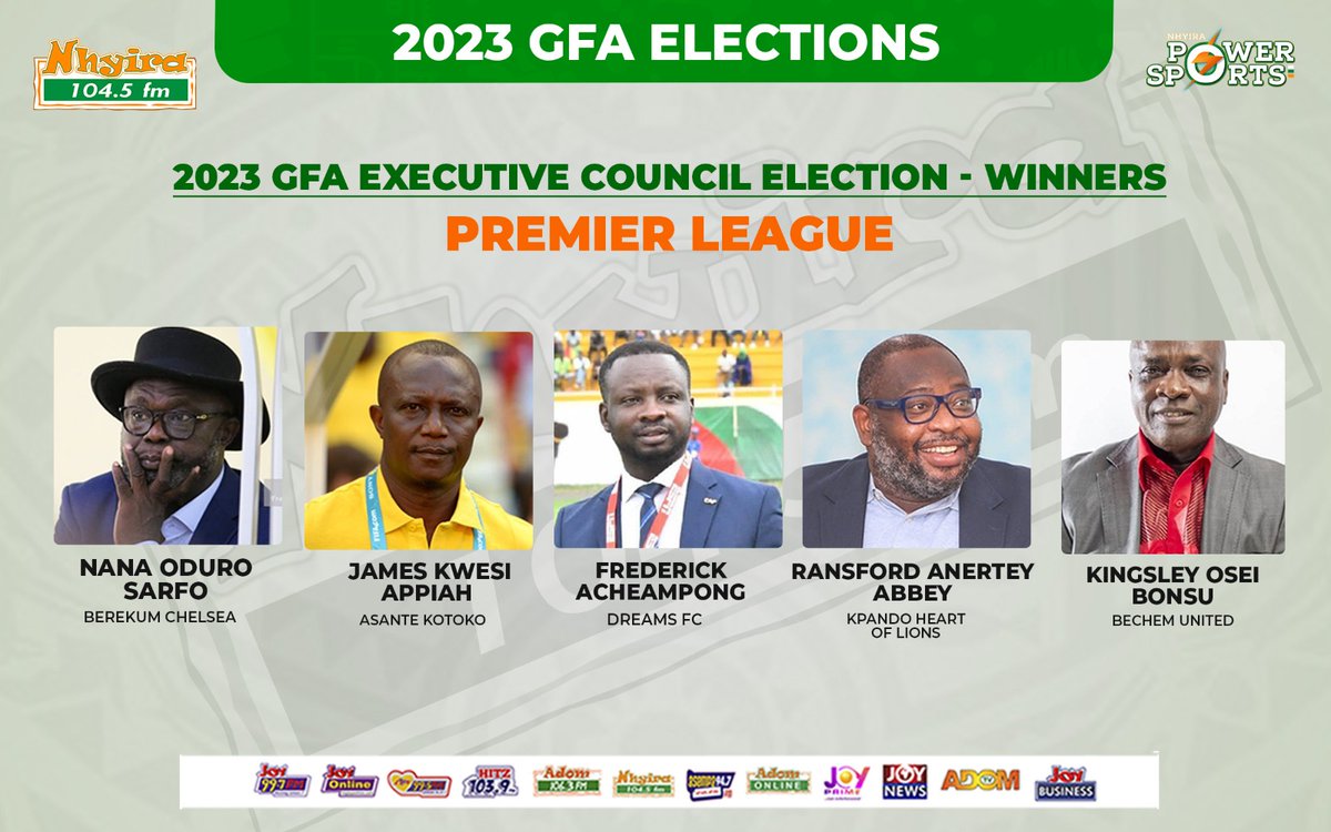 Asempa947_FM's tweet photo. Ghana Premier League reps on the next GFA Exco
#NhyiraSports #gfaelection #KokromotiPower #GhanaSports #AsempaFM #GFA #GFADecides #Asempasports https://t.co/lamG9ayz6h