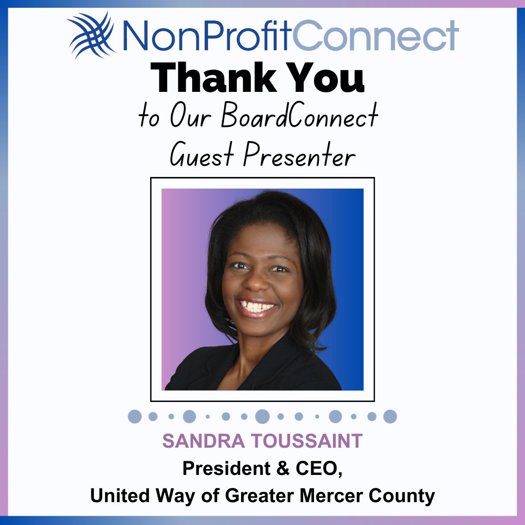 NPConnectNJ's tweet image. Thanks, Sandra Toussaint for delivering another awesome BoardConnect session on fundraising last night! We're grateful for you ✨.