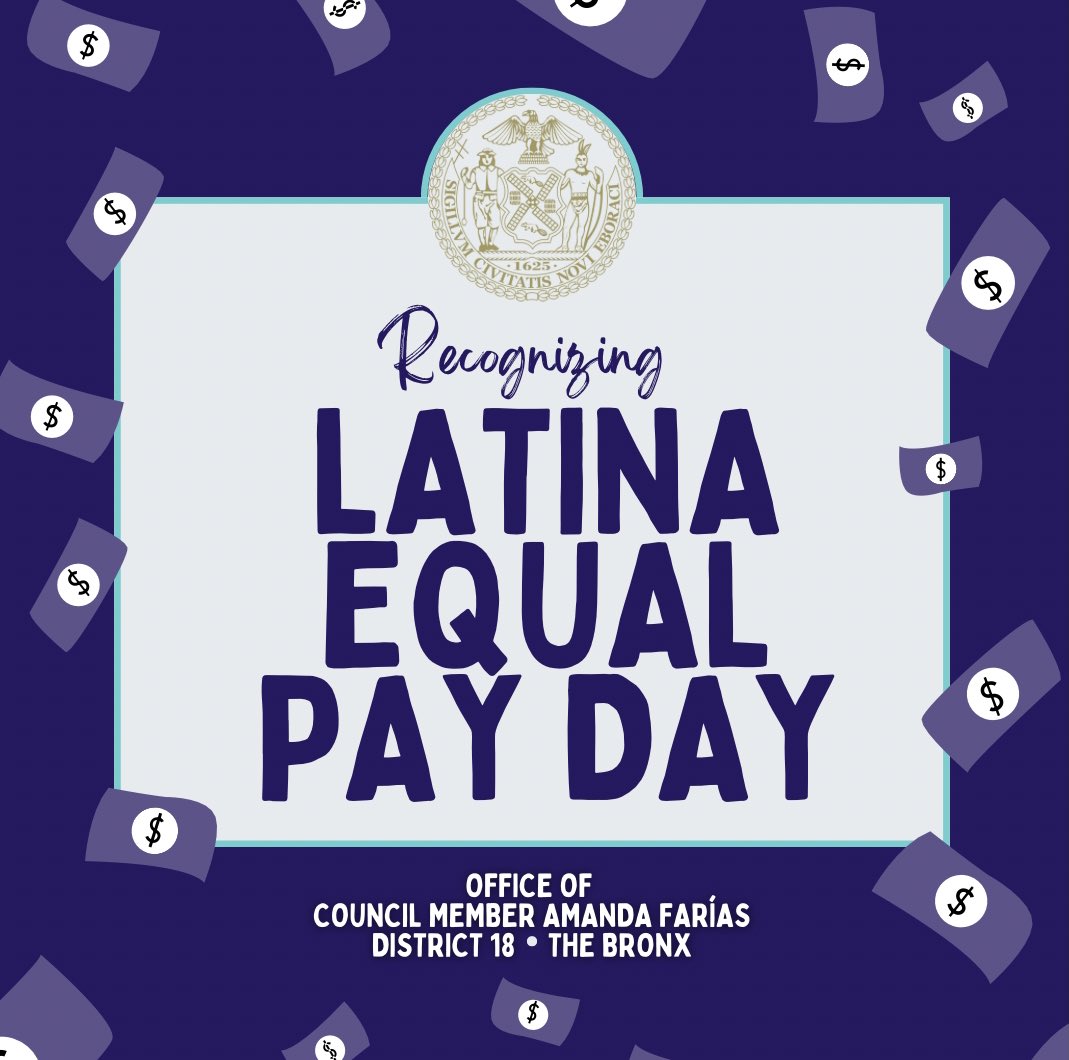 CMAmandaFarias's tweet image. Today is #LatinaEqualPayDay. 

The symbolic day that shows how long into the folllwong year it takes Latinas to make the equal amount as their white male counterparts in the same work, same field and same title. 

#PayMe #Pagame