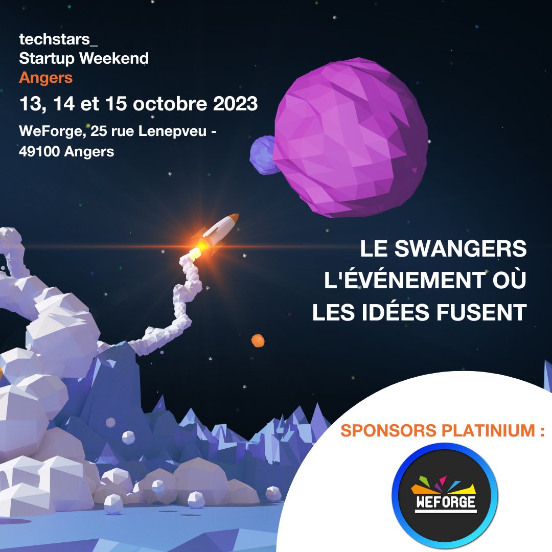 Et on commence par ceux qui nous font confiance depuis la 1ère édition : <a href="/weforge/">We Forge</a> ! ✨

Pour la 9ème fois, le Startup Weekend aura lieu dans les espaces de bureaux partagés de WeForge situé au 25 rue lenepveu ! 📍
Merci la team #Banzaiii 🔥 

startupweekendangers.fr/?page_id=110