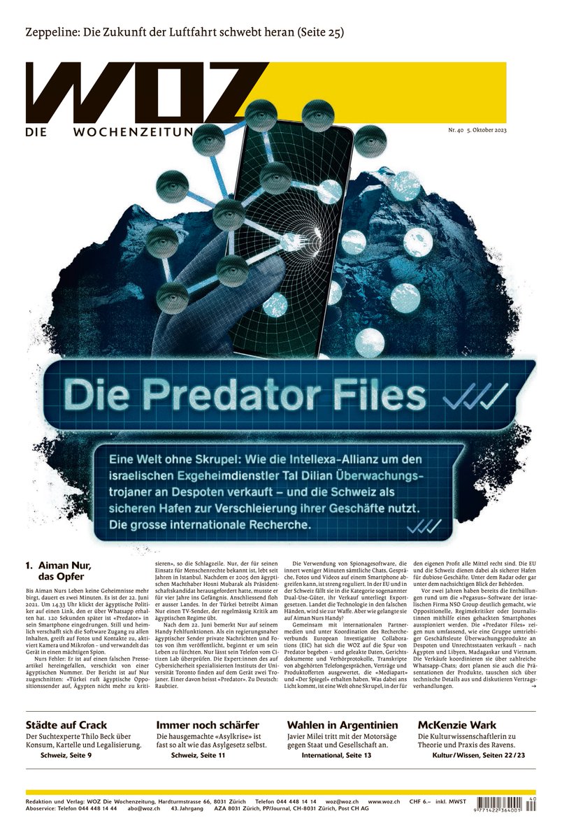Wochenzeitung's tweet photo. … wie die #Intellexa-Allianz, ein Konsortium mehrerer Firmen, eine ganze Produktpalette an Überwachungstools aus Europa in Länder wie Ägypten, Vietnam oder Madagaskar lieferte. 

[2/N] https://t.co/hcrXVmChoW