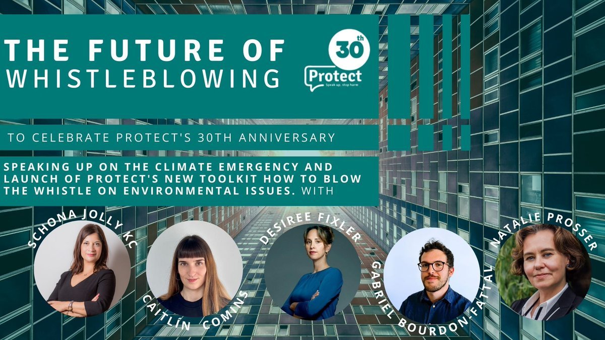 ClimateWhistles's tweet photo. Here we go! Happy 30th Anniversary to @WhistleUk’s

Attend @ClimateWhistles' @BourdonFattal's intervention at #TheFutureofWhistleblowing: https://t.co/qGlGcvPJRp

Starting in 30 minutes! 

#Protect30 https://t.co/LgCQAK8dCE