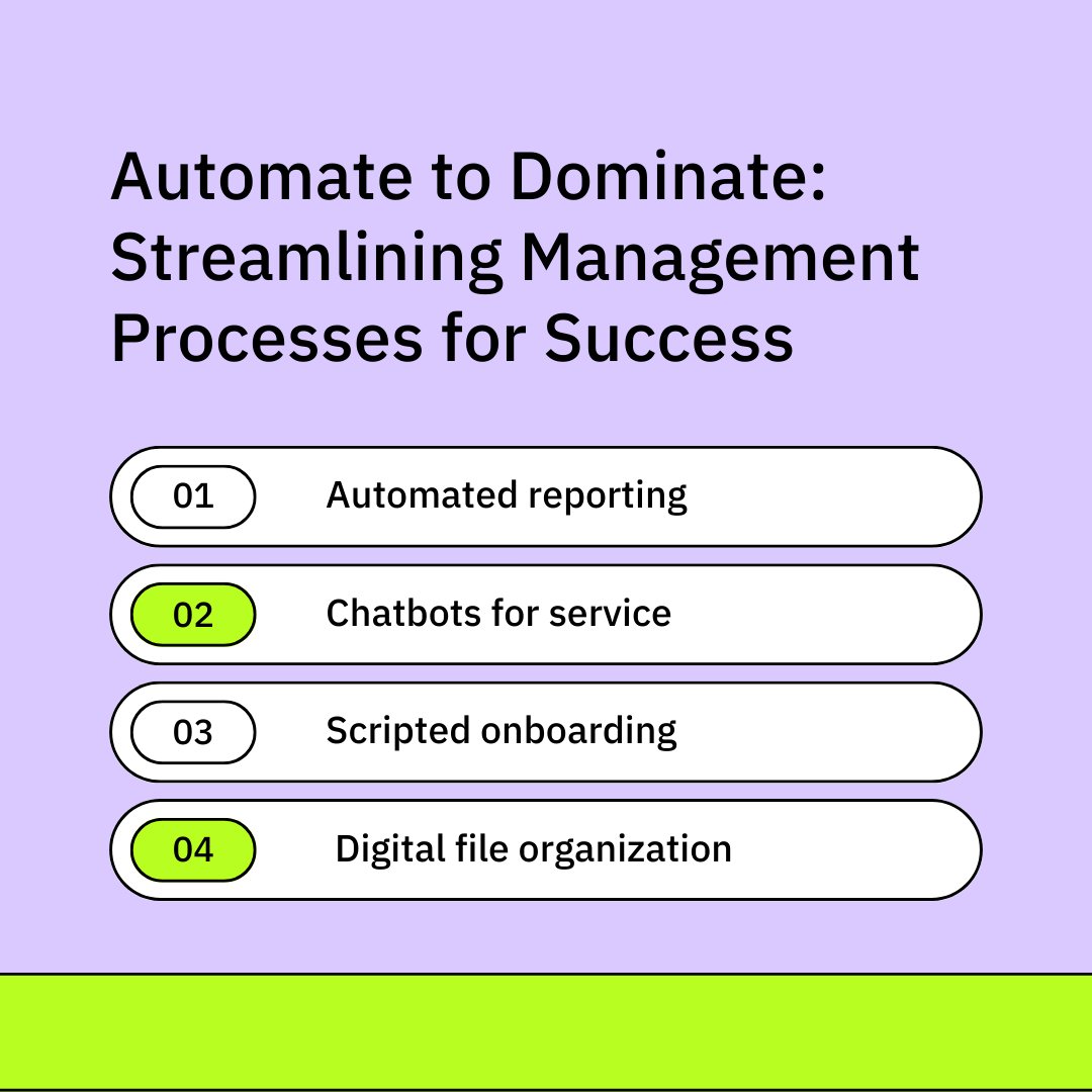 Transform Your Business Landscape: Master the Art of Automation and Streamline Your Management Processes for Unprecedented Success! 🚀💼

#AutomationSuccess #StreamliningProcesses #ManagementEfficiency #BusinessAutomation #OperationalEfficiency #BusinessProductivity