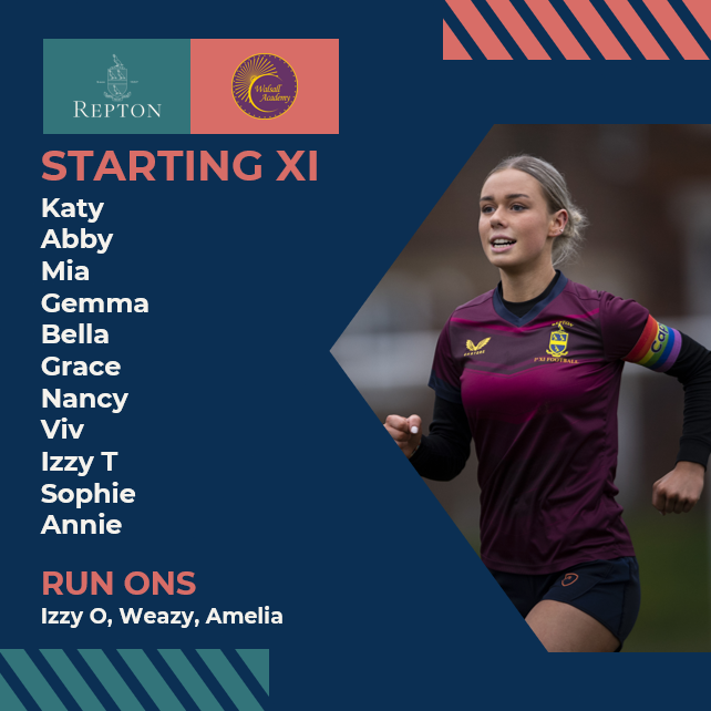 TEAM NEWS A few familiar faces back in action for the Girls' 1st XI after missing the Millfield game last week. Kick off at 3.00pm! #reptonfootball #reptonfootballprogramme #courage #excellence