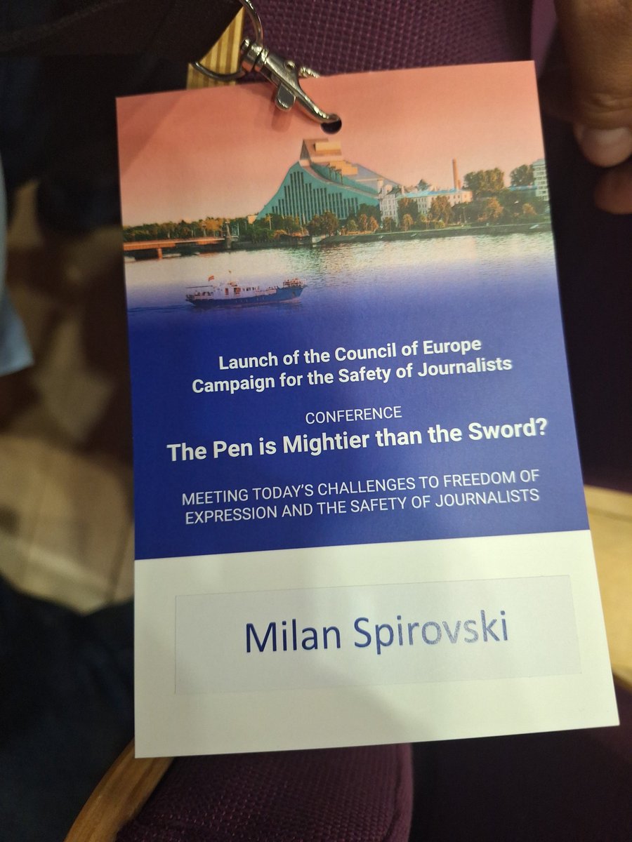 MilanSpirovski's tweet image. #Riga Conference 2023

The pen is mightier than the sword?

#CoE @CoEMediaFreedom #AJM