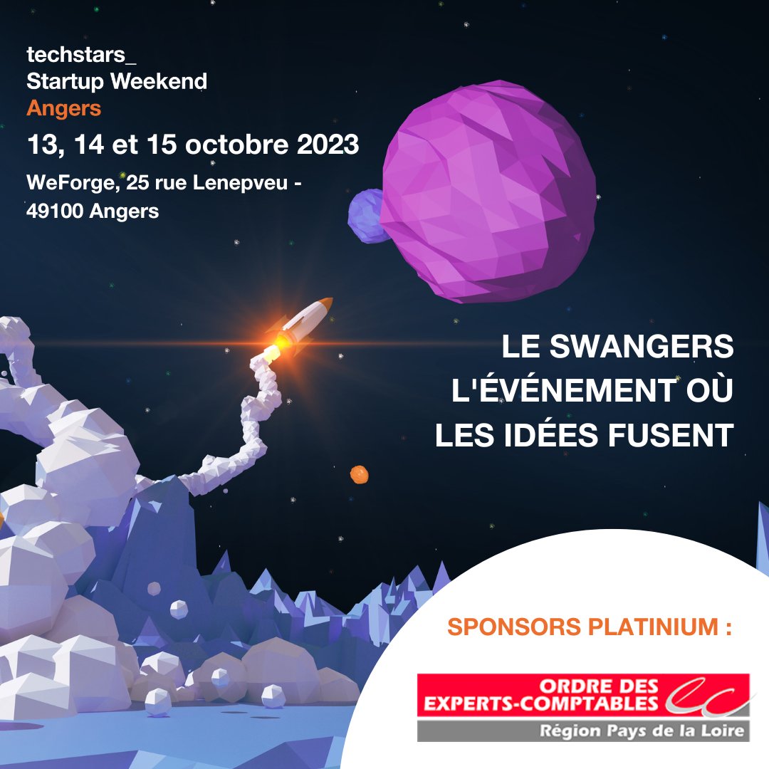 Merci à l’Ordre des Experts-Comptables des Pays de la Loire de nous faire confiance ! Merci pour cette fidélité depuis maintenant plus de 4 ans 💥

Lien de la billetterie 🎫 : startupweekendangers.fr/?page_id=110