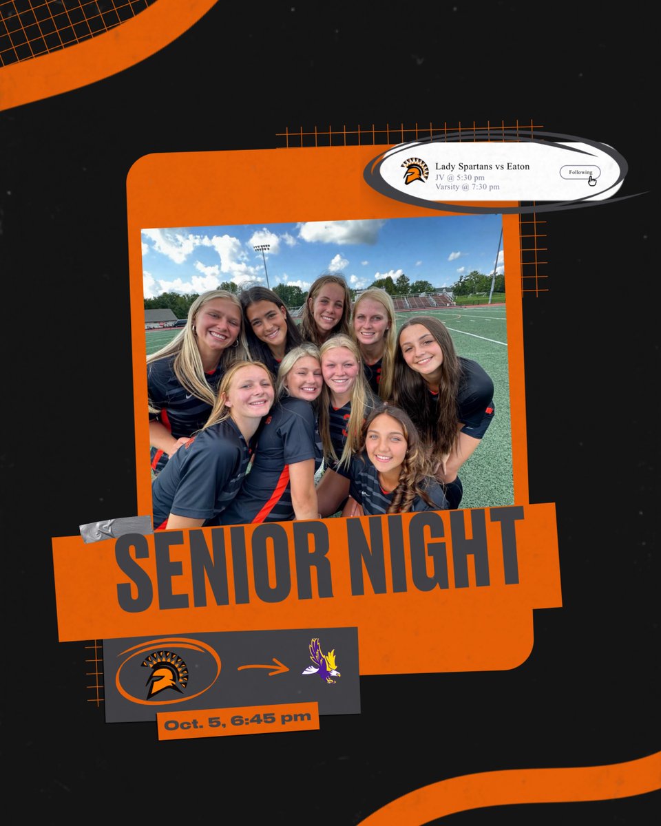 Come out and support our Lady Spartans tonight as we take on Eaton and celebrate our 9 amazing seniors!