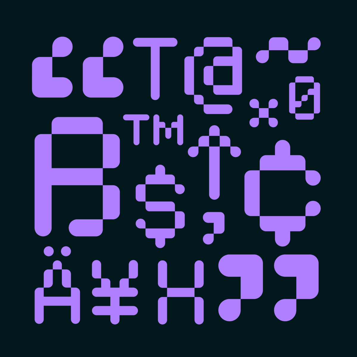 acolorbright's tweet photo. “TSIC Display” is a custom typeface we designed for Tiny Supercomputer Investment Company—a nod to early GUIs and bitmap typography.

The scaled-up glyphs became part of the wider brand application and helped inform the iconography and design language. https://t.co/80fvcumojq