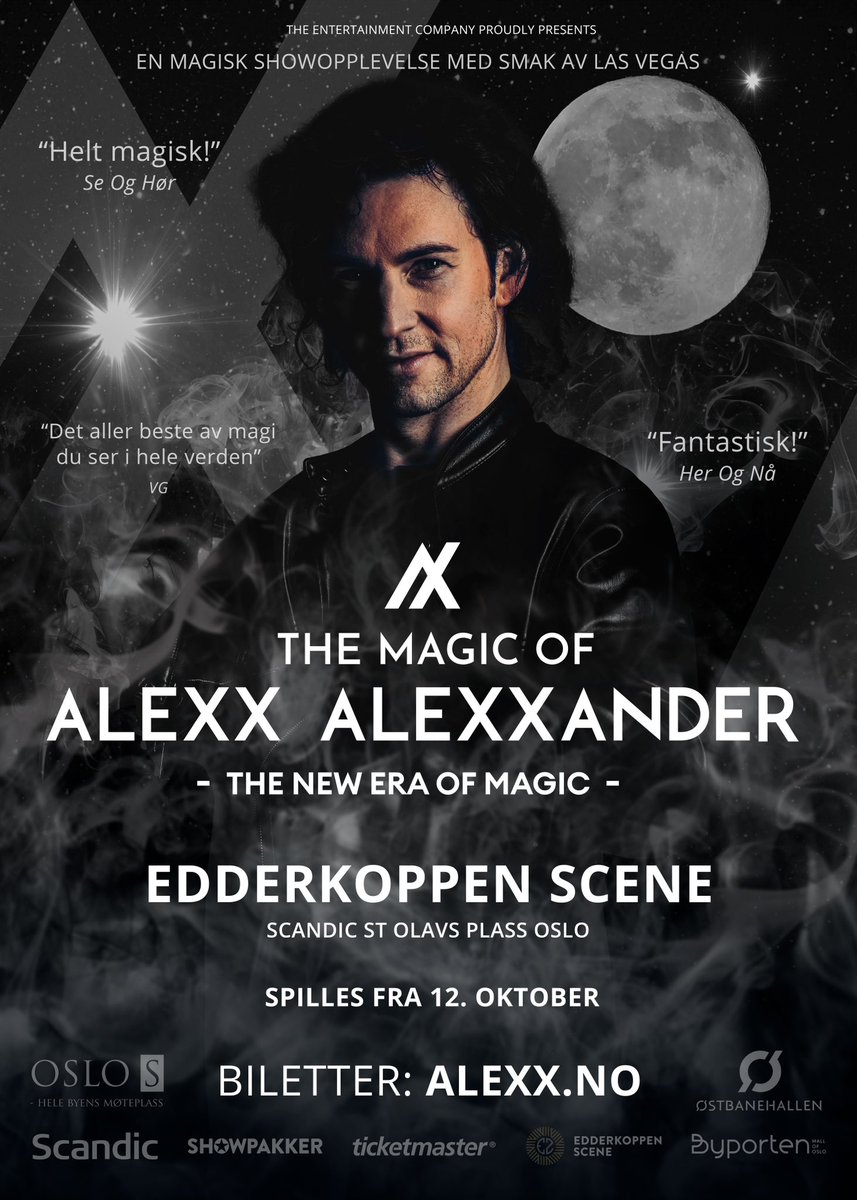 Today, It’s only a week to the opening night at Edderkoppen Scene in Oslo with a brand new show directly from Hollywood 🤩

From October 12 we open the doors to something mesmerizing and spectacular ✨
 
Get your tickets now!
ALEXX.NO

#alexxalexxander