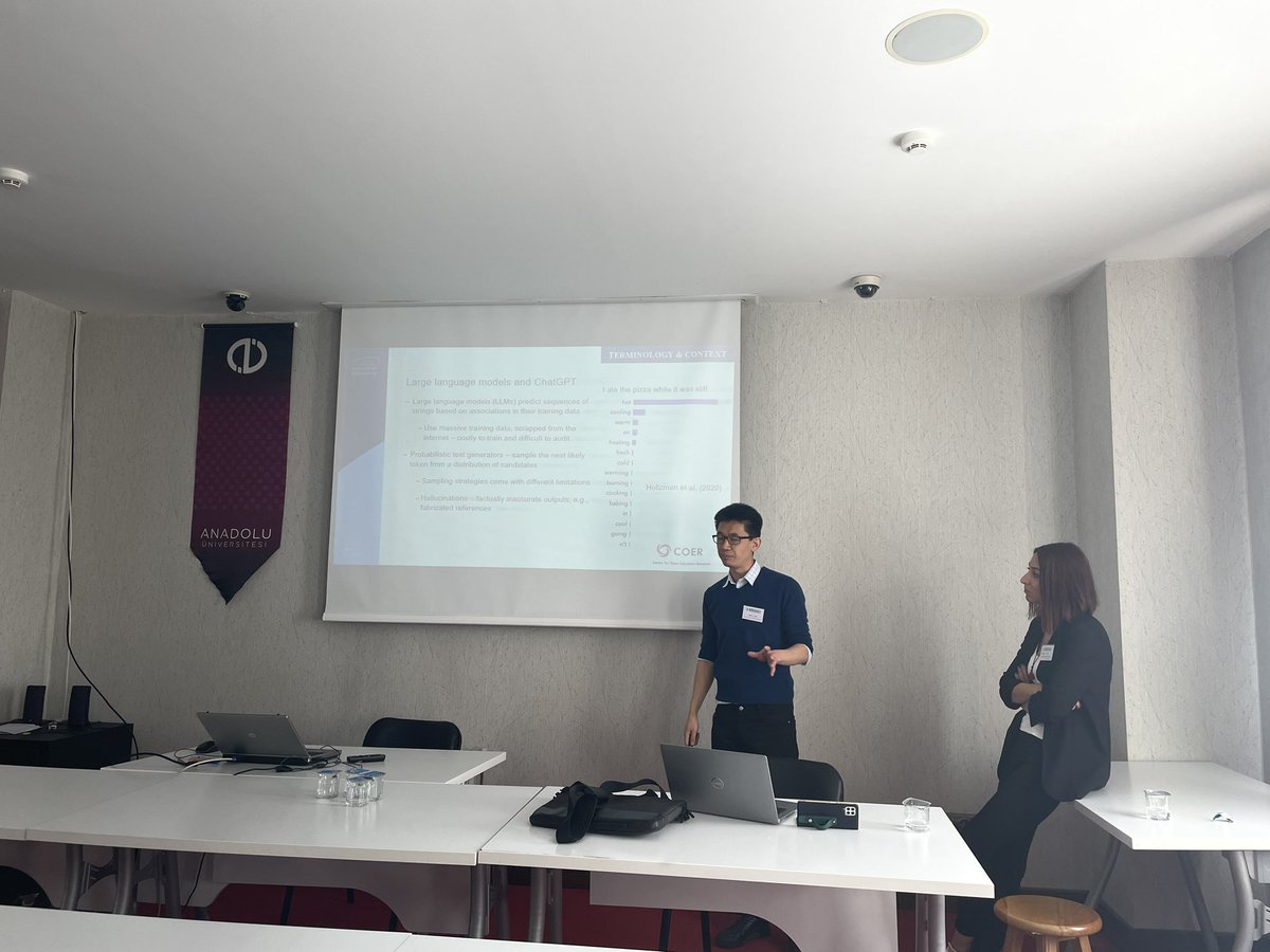 <a href="/Berrinbc1/">Berrin Cefa</a> kicking off our presentation about initial discussions in publications on ChatGPT with John Bai, <a href="/Hebat_elgamal/">H.El Gamal</a> and <a href="/Frank_Loglo/">Frank Senyo Loglo</a> at #EADTU in Istanbul