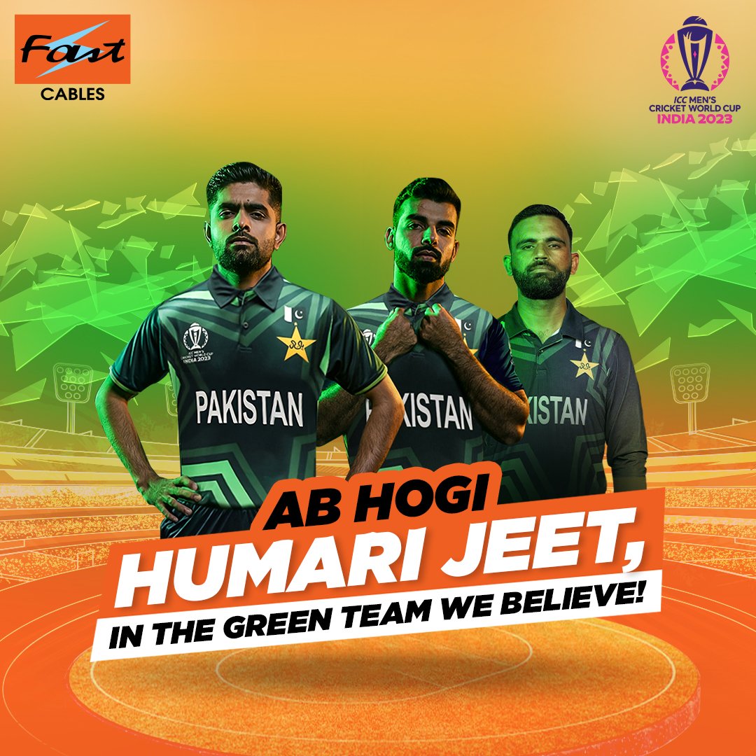 FastCablesLtd's tweet image. Pakistan's No. 1 Cable &amp;amp; Lights Brand supports the world’s best ODI team that will remain on No. 1 in the World Cup 2023 InshaAllah!
 
 FAST, Taroon se Sitaroon tak!
 
 #FastCables #RealQuality #TaroonSeSitaroonTak #Worldcup2023 #FastLights