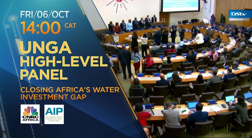 Highlights from the #UNGA2023 launch of the @_AfricanUnion championed campaign #mindthegap - #investinwater will be broadcast on CNBC Africa on Friday 6 October at 2pm CAT. 

Live on DStv Channel 410 or via live stream: lnkd.in/dNhHYmS

#watersecurity #Africawater #SDG6