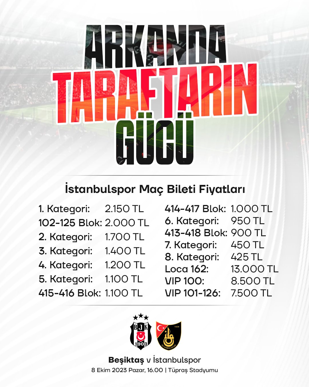 İstanbulspor-Beşiktaş maçının bilet fiyatları açıklandı! - Orta