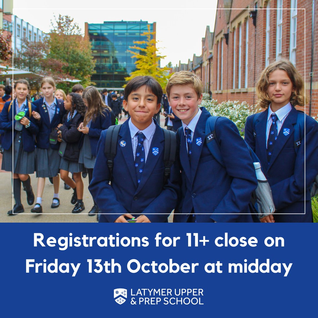 Remember to register before midday on Friday 13th October 2023. Use our link below👇 latymer-upper.org/admissions/reg…