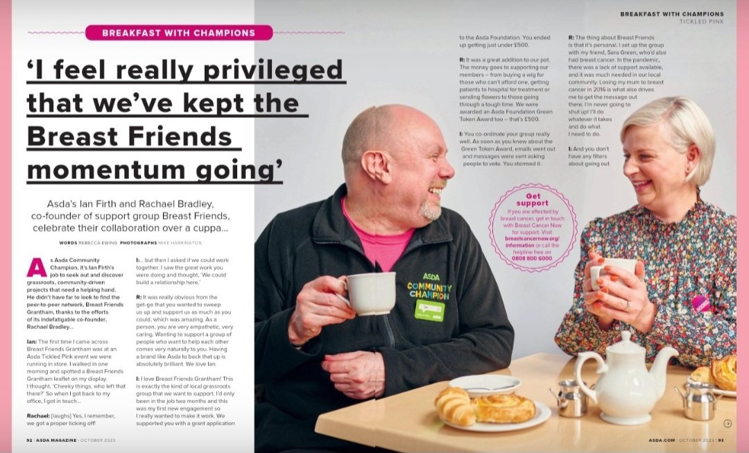 Pick up a copy of the latest @Asda magazine to read about my support for Breast Friends Grantham, a localpeer support group for those affected by breast cancer #BreastCancerAwarenessMonth 
Or read the online version here: issuu.com/asdamagazine/d…