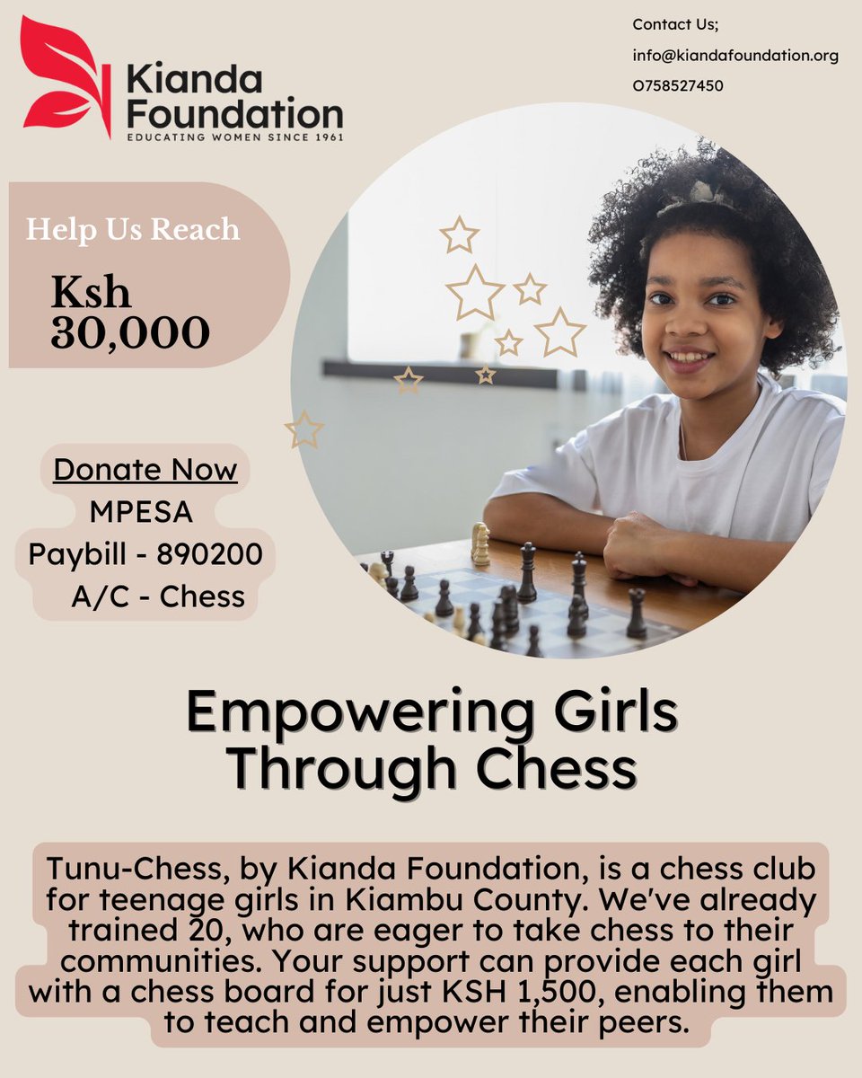 🌟 Join us on this incredible journey! By supporting our chess program, you're investing in the future of young girls and nurturing a love for learning, critical thinking, and strategy. Let's move the chess pieces toward a brighter future. 🌟#FundraisingForChess  #TunuChess