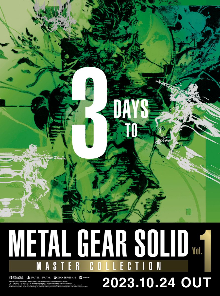 metalgear_jp's tweet photo. METAL GEAR SOLID: MASTER COLLECTION Vol.1
❗発売まであと3日❗
#MetalGearSolid
#メタルギアソリッド
#MGSVol1 https://t.co/wXsd6AsrdZ
