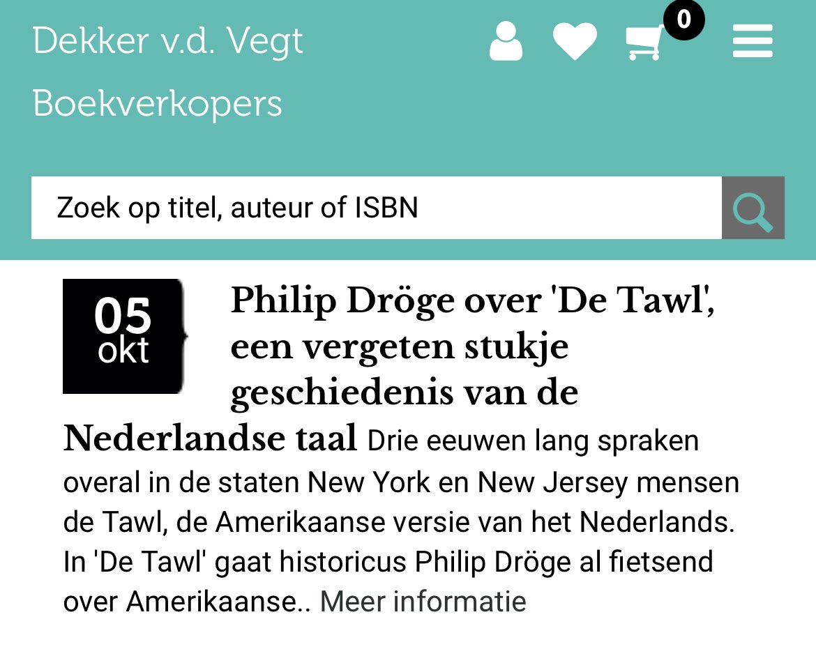 Vanavond om 1900 uur ben ik in Nijmegen bij boekhandel Dekker van der Vegt om te praten over #detawl. Zin in! <a href="/DekkervdVegt/">Dekker v.d. Vegt</a>