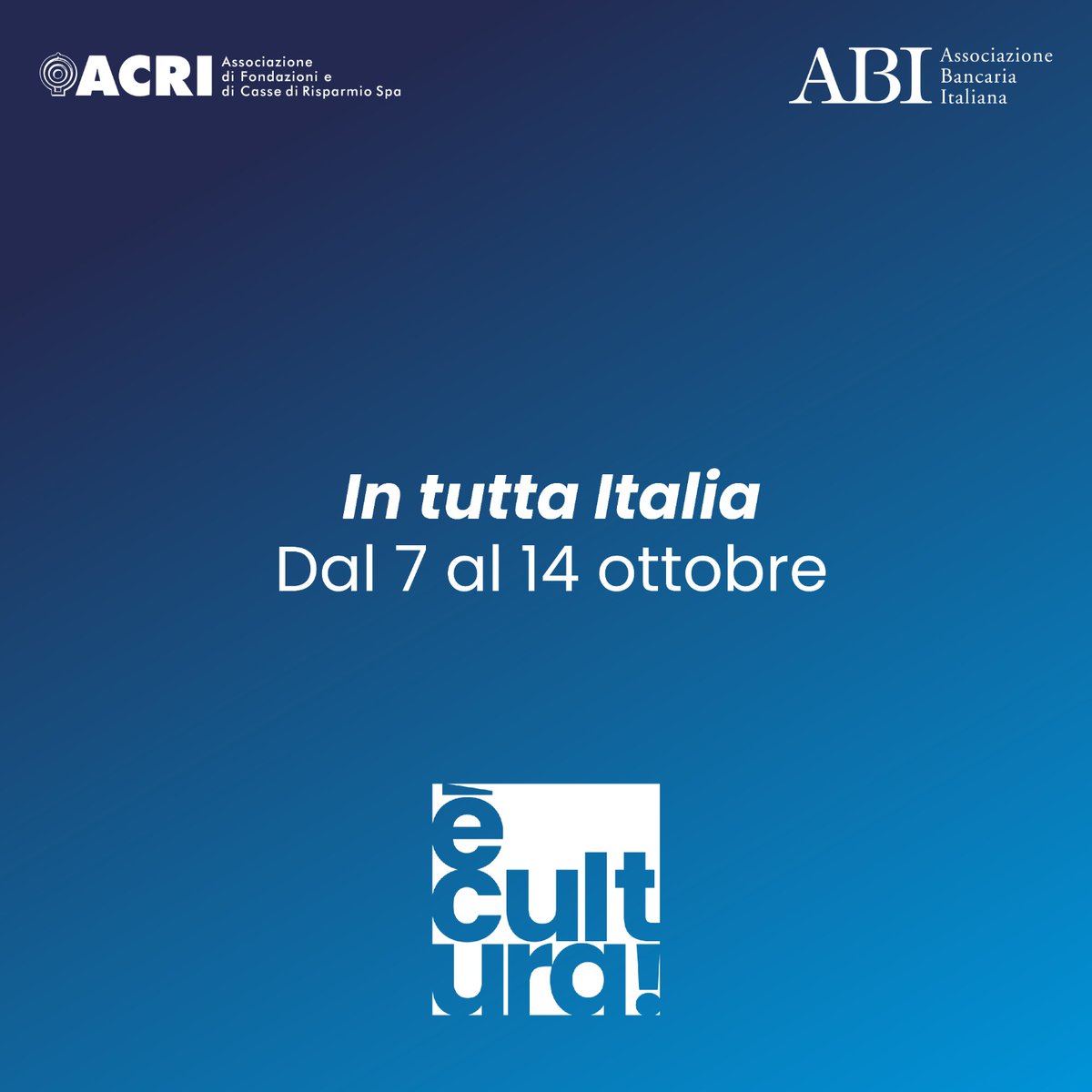Fondazione di Piacenza e Vigevano partecipa a è cultura! la nuova grande manifestazione promossa da ABI e ACRI.  Scopri tutti i dettagli e prenota la tua visita consultando il palinsesto su:  bit.ly/3F1j6Qf #èCultura #èculturadavivere