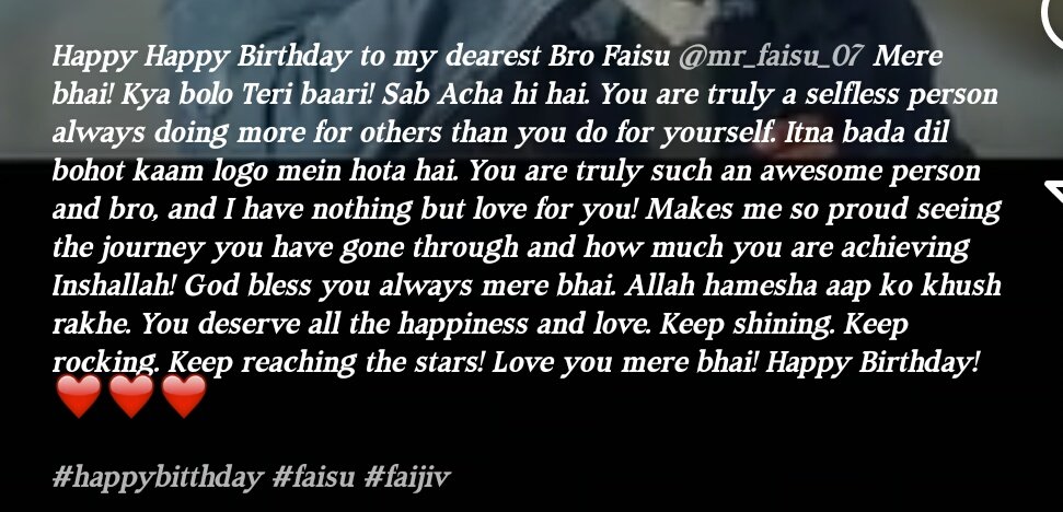 _kiran_07F's tweet photo. His wish >>3 #faijiv
HAPPY BIRTHDAY FAISU
#FaisalShaikh https://t.co/9ltvyO7wEm