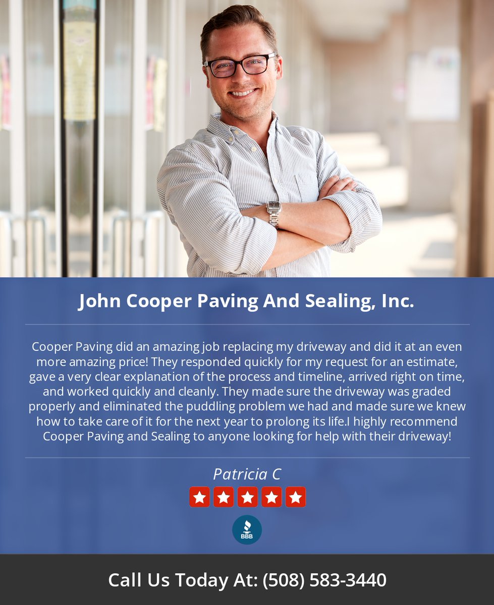 Cooperpaving's tweet image. 5 Star: Patricia C. "..." bbb.org/boston/busines…