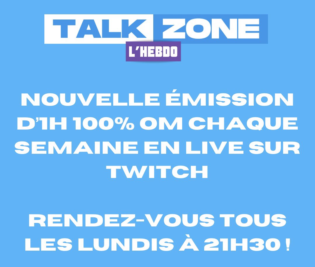 💣🚨 La famille !

La #TeamOM mérite une émission de qualité et régulière.

En collaboration avec les frères de <a href="/MassiliaZone/">Massilia Zone</a>, retrouvez « TalkZone l’hebdo », sur ma chaîne Twitch, chaque semaine, avec des intervenants de QUALITÉ.

On commence dès ce lundi 21h30, soyez-là ! 🫡