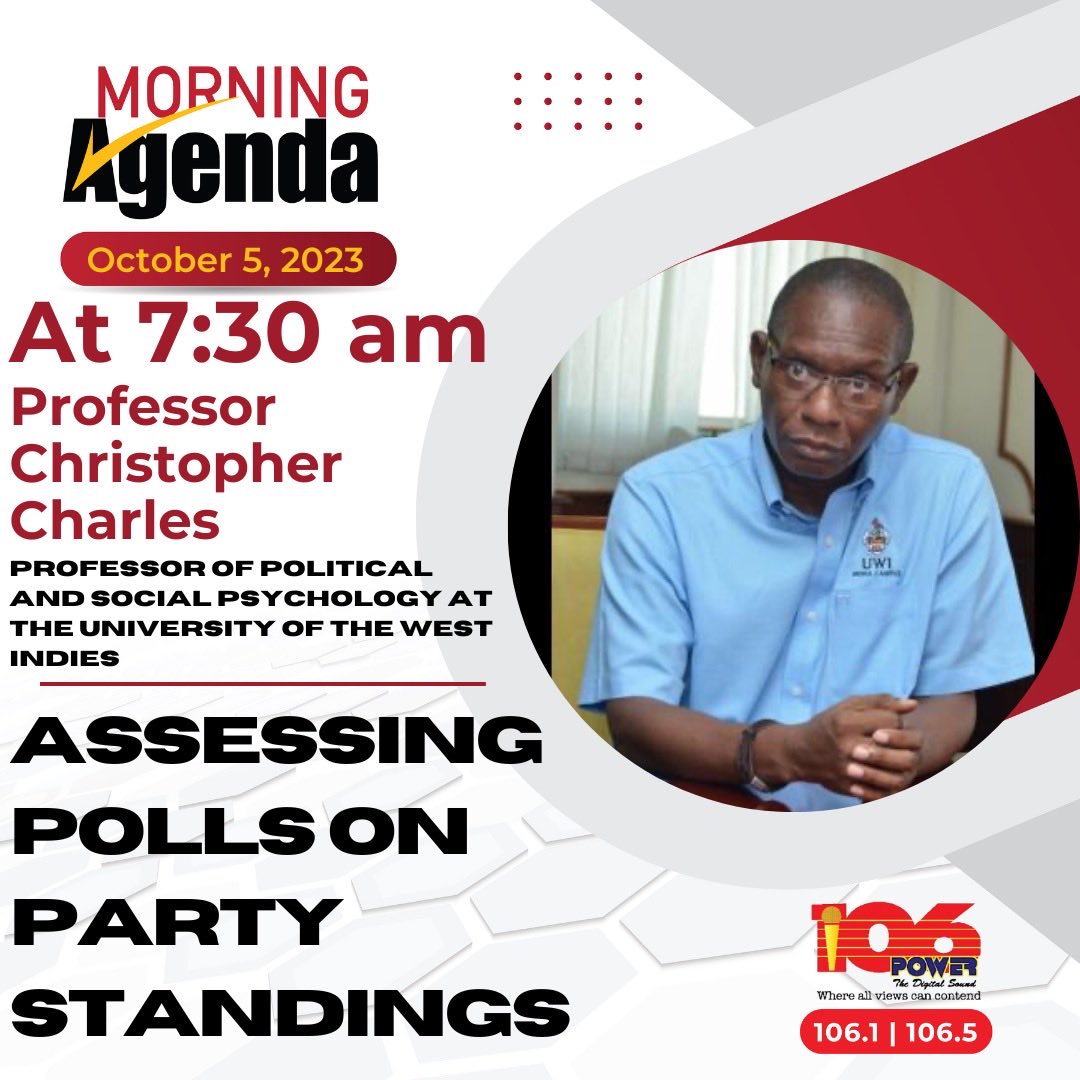 On the Thursday Morning Agenda at 7:30 am, ⁦<a href="/Sanjayolewis/">Sanjay Lewis</a>⁩ ⁦<a href="/yooneedmorejodi/">Jodi-Ann Quarrie (Yoo Need More Jodi)</a>⁩ ⁦<a href="/Power106fmJa/">Power 106FM</a>⁩ ⁦<a href="/DaytonCampbell/">Dr Dayton Campbell</a>⁩