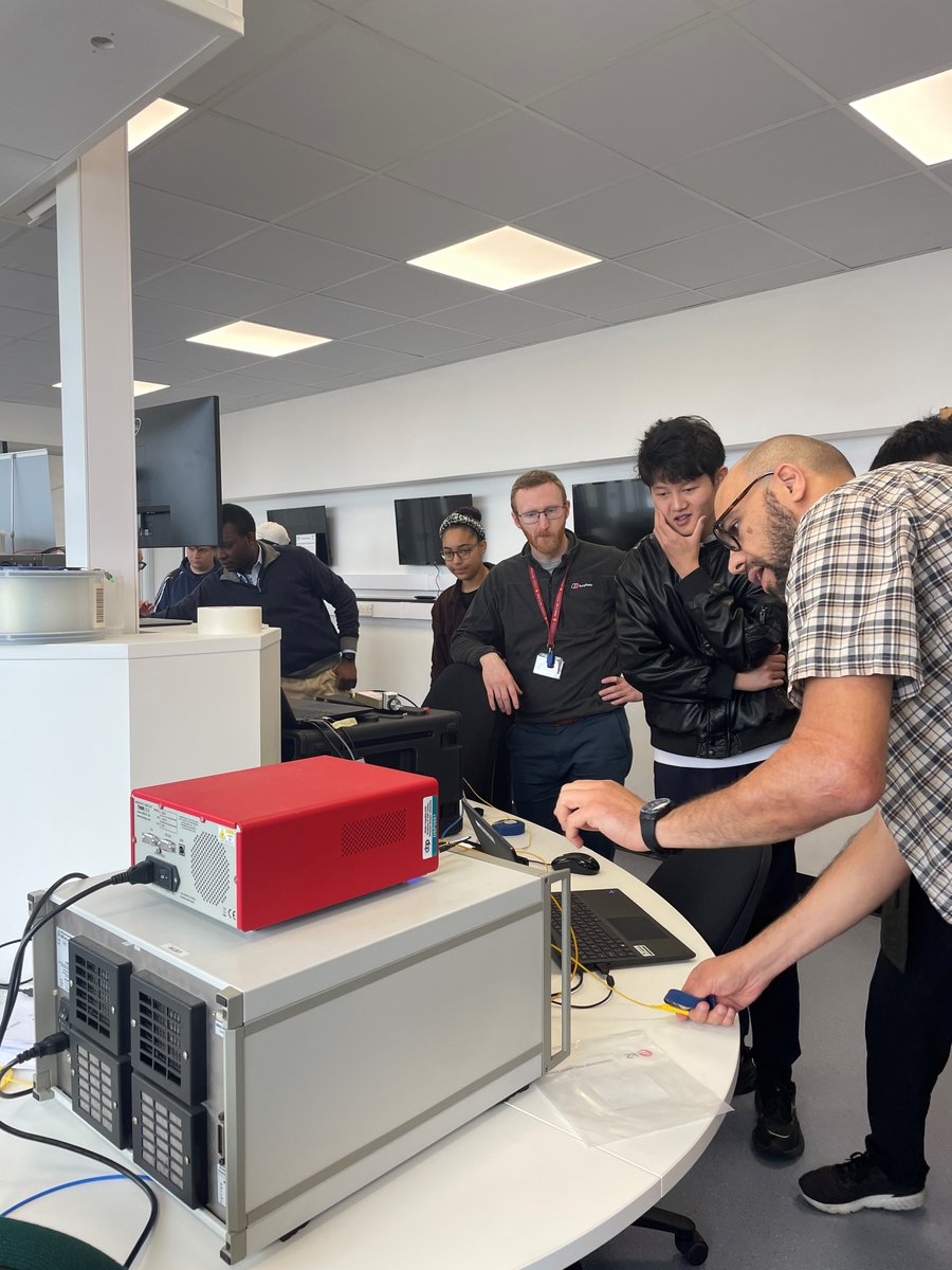 CentreDsp's tweet photo. This afternoon we welcomed PhD students from @HuazhongUST to hear all about their studies in real-time systems 📚Our researchers shared their experiments, with some live demos of our #physicallayersecurity, #LiFI, #sensing and #XR techniques.
@BangorUni_Intl @BangorUni https://t.co/BzpQxTr4kg