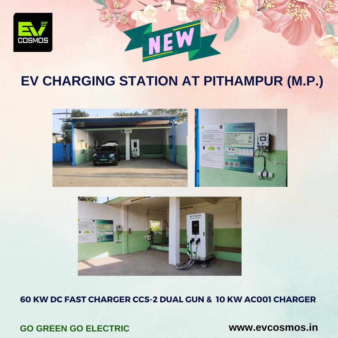 This is Pithampur (M.P.) EV Charging Station now operational opposite Gail India limited Pithampur Sector A.
#evcosmos #newchargingstation #dcfastcharger #accharger #pithampur #gogreengoelectric #onemorechargingstation #futureiselectric

 Location maps.app.goo.gl/3KicDjhiUWRW4A…