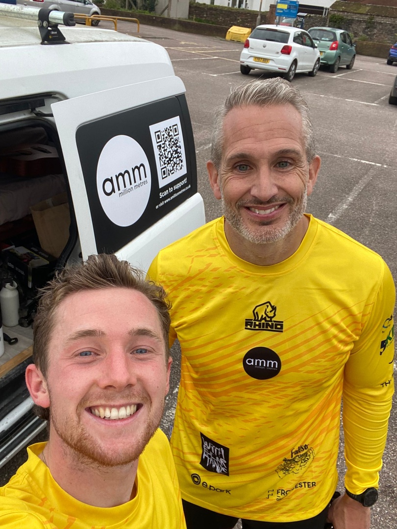 CarbonFC's tweet photo. A huge congratulations to Stuart for accompanying Guy today on his quest to run the entire length of the South West Coast Path.

We're still cheering on Guy as he continues covering 1,015km (631 miles) and scaling over 35,000m of elevation for @PAPYRUS_Charity 

Good luck! 👏 https://t.co/QI7Ix8Kx9y