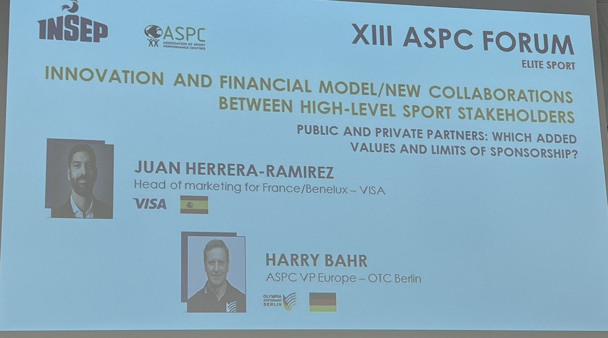 Financial Innovation: Public Private Partnerships in Sport. Great input from Visa Head of Marketing Jean Herrera-Ramirez.